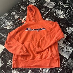 orange champion hoodie
